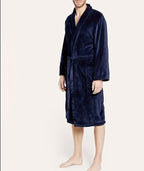 Lucas | V-Neck Flannel Bathrobe for Men with Pockets
