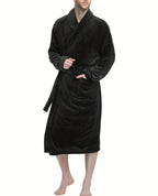 Lucas | V-Neck Flannel Bathrobe for Men with Pockets
