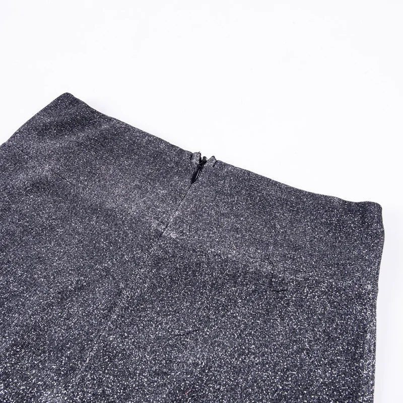 Chic Flared Leg Glitter Party Pants for Women