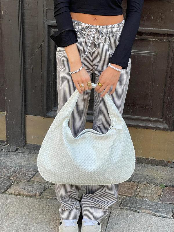 Vegan Leather Woven Handbag