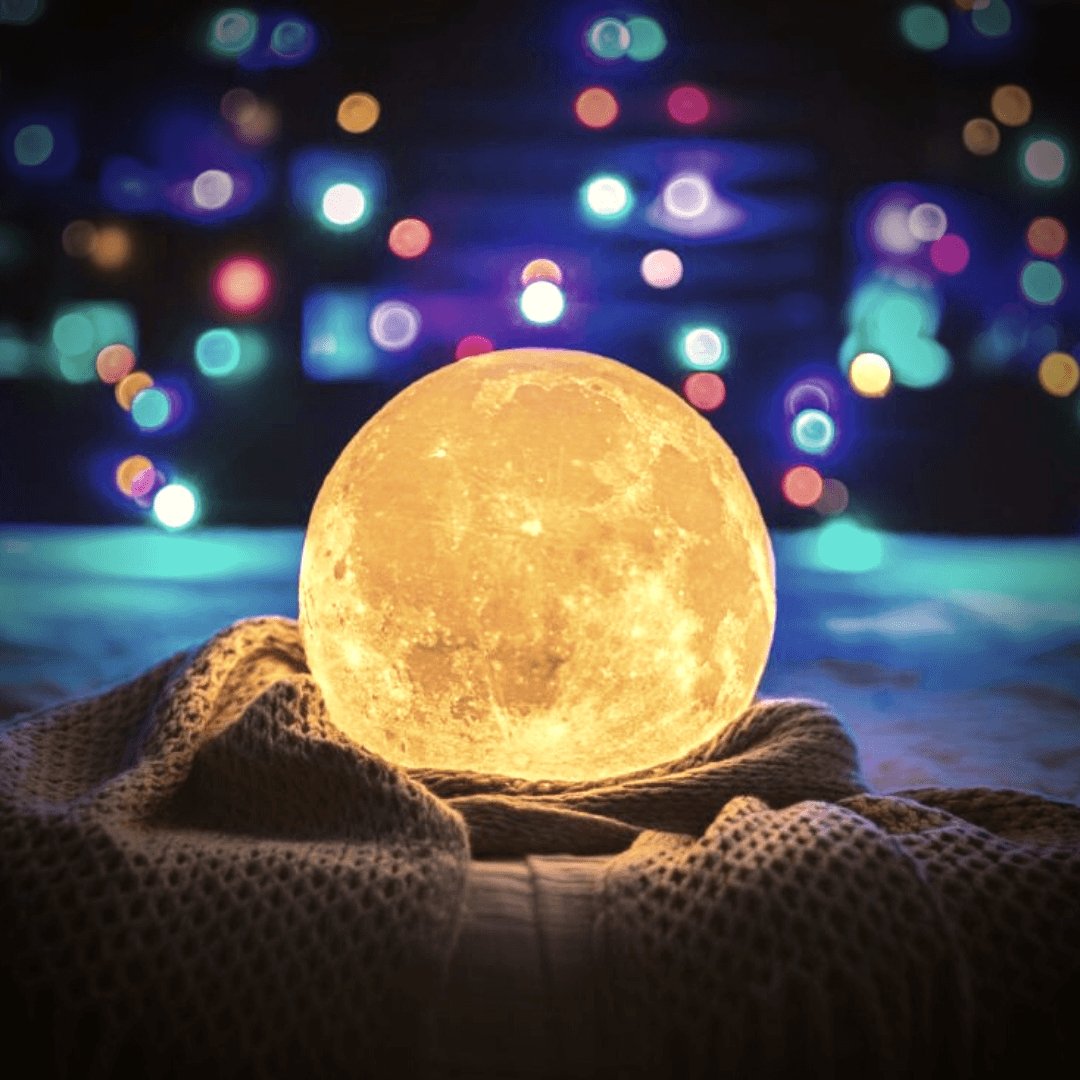 Natural Base Moon Lamp with Easy Touch Control