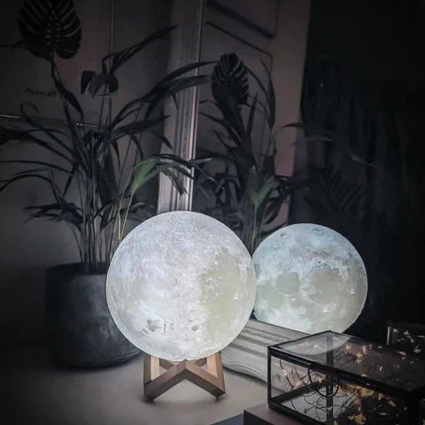 Natural Base Moon Lamp with Easy Touch Control