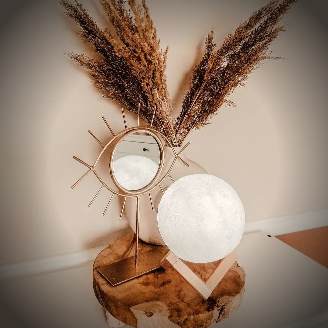 Natural Base Moon Lamp with Easy Touch Control