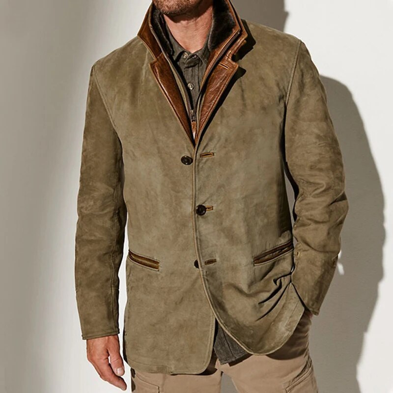 FLORIS | Classic Men's Coat with Button Closure - Vintage Design