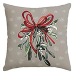 Festive Christmas Cushion Cover Featuring Christmas Tree and Gift Design