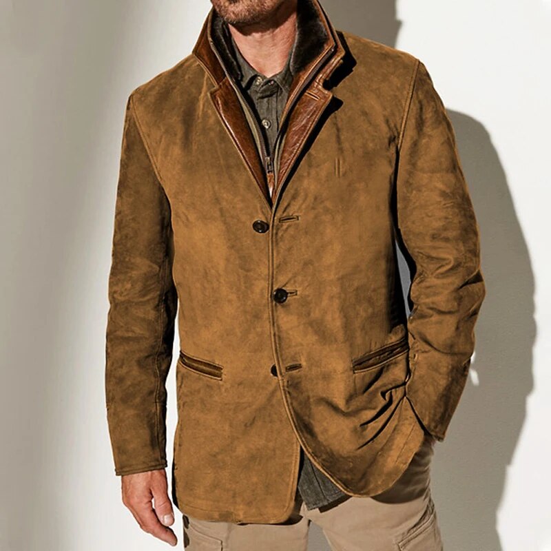 FLORIS | Classic Men's Coat with Button Closure - Vintage Design