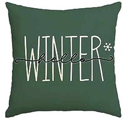 Festive Christmas Cushion Cover Featuring Christmas Tree and Gift Design