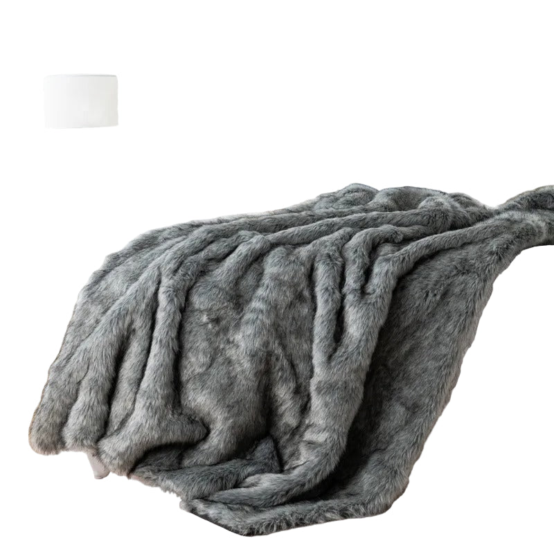 Cozy Winter Comfort Blanket with Luxurious Fur Design