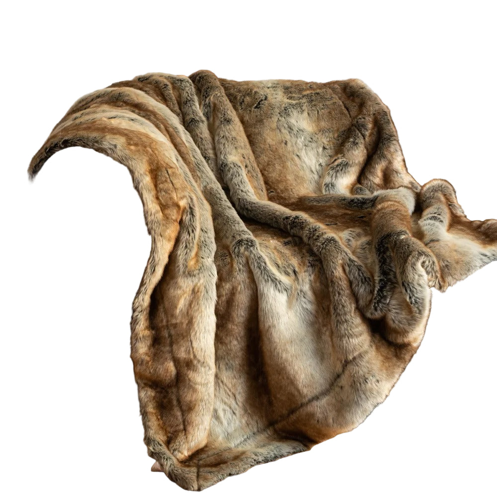 Cozy Winter Comfort Blanket with Luxurious Fur Design