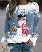 Festive Multicolor Snowman Christmas Sweatshirt