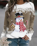 Festive Multicolor Snowman Christmas Sweatshirt