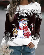 Festive Multicolor Snowman Christmas Sweatshirt