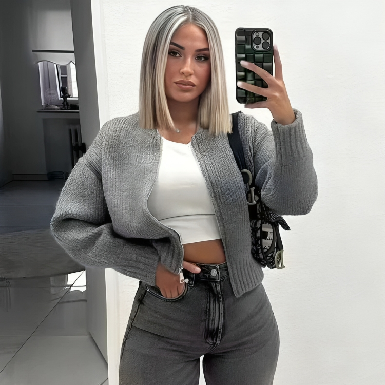 Women's Plus Size Zip-Up Cardigan | Knit