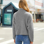 Women's Padded Teddy Winter Coat with Cozy Sleeves and Zipper
