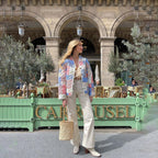 Women's Padded Jacket - Oversized Fit - Button Closure - Floral Print - Hip Length