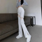 Natalia | Chic Punk-Inspired Flared Trousers with Lace Detailing