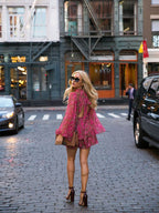Floral Print Mini Boho Playsuit for Women with Elastic Waist