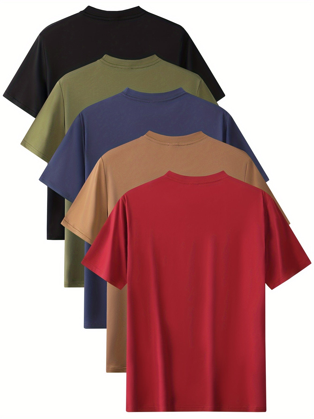 Niels | Men's 5-Piece Sports T-Shirt Set with Comfortable Stretch Round Neck