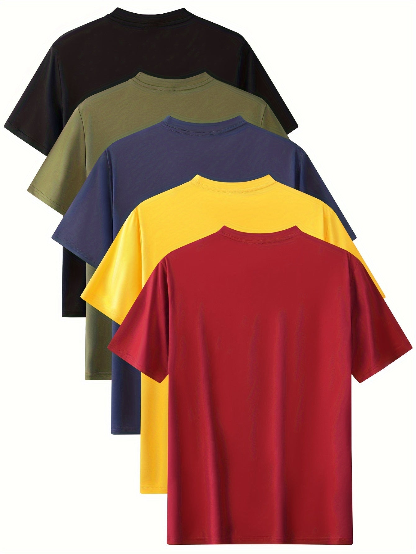 Niels | Men's 5-Piece Sports T-Shirt Set with Comfortable Stretch Round Neck
