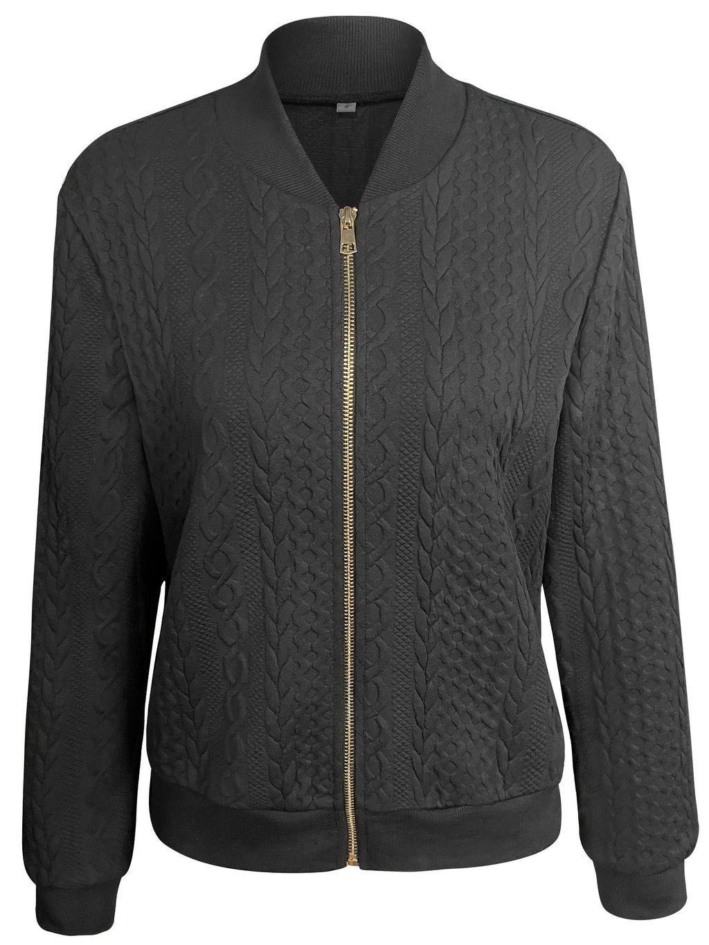 Nina | Textured Casual Bomber Jacket with Zip Closure