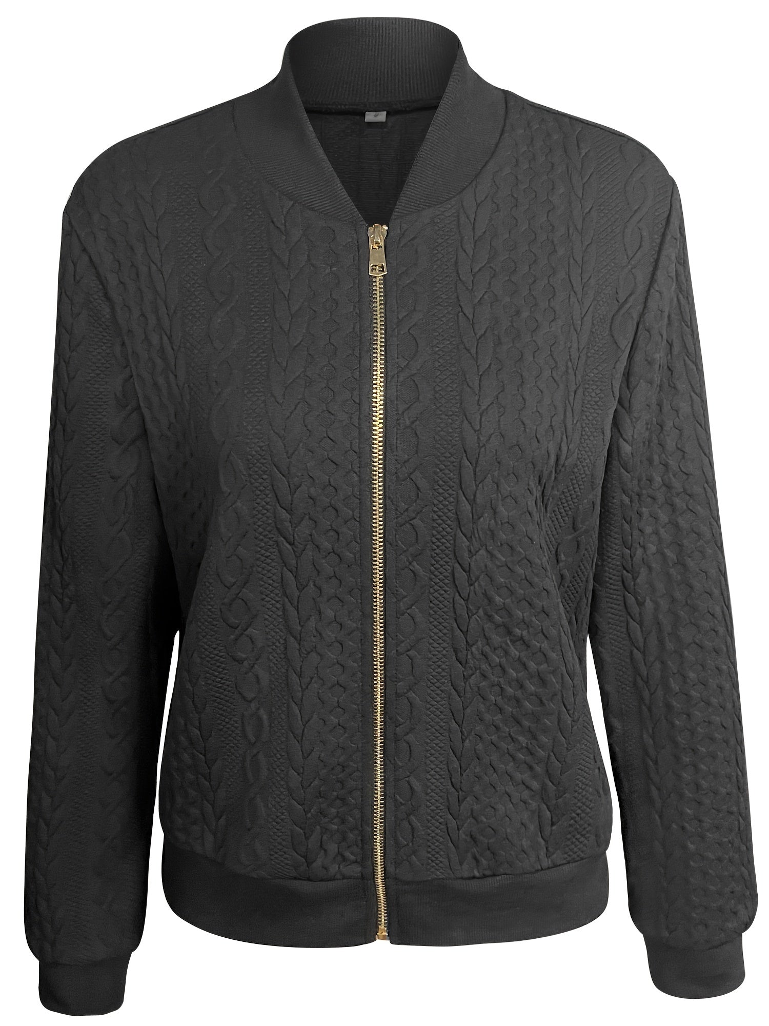 Nina | Textured Casual Bomber Jacket with Zip Closure