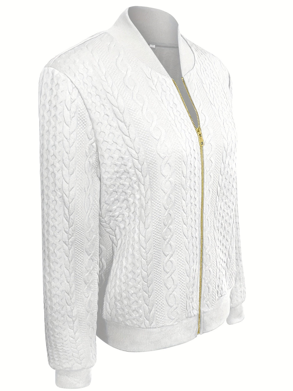 Nina | Textured Casual Bomber Jacket with Zip Closure