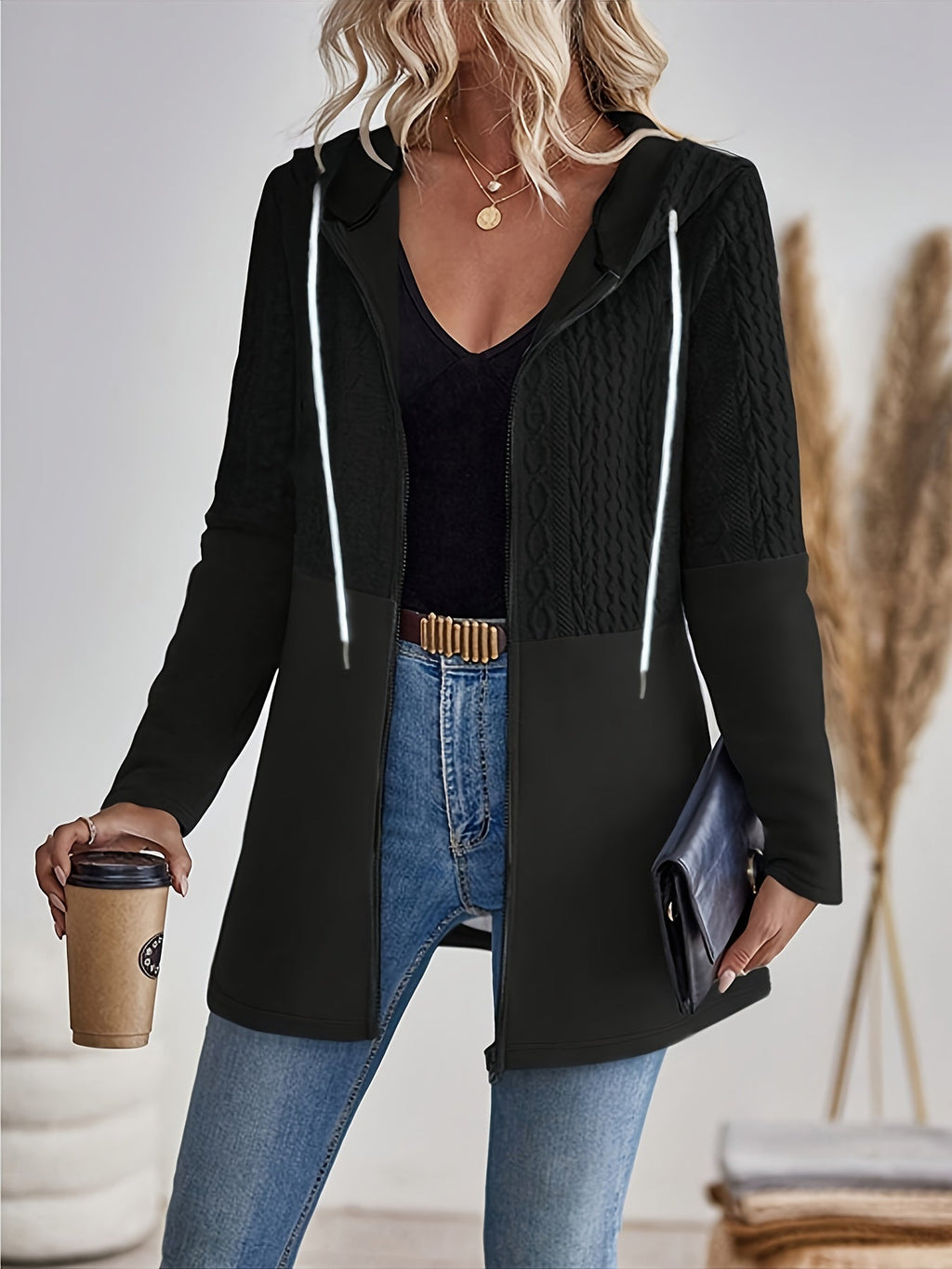 Nina | Relaxed Color Block Hoodie Jacket