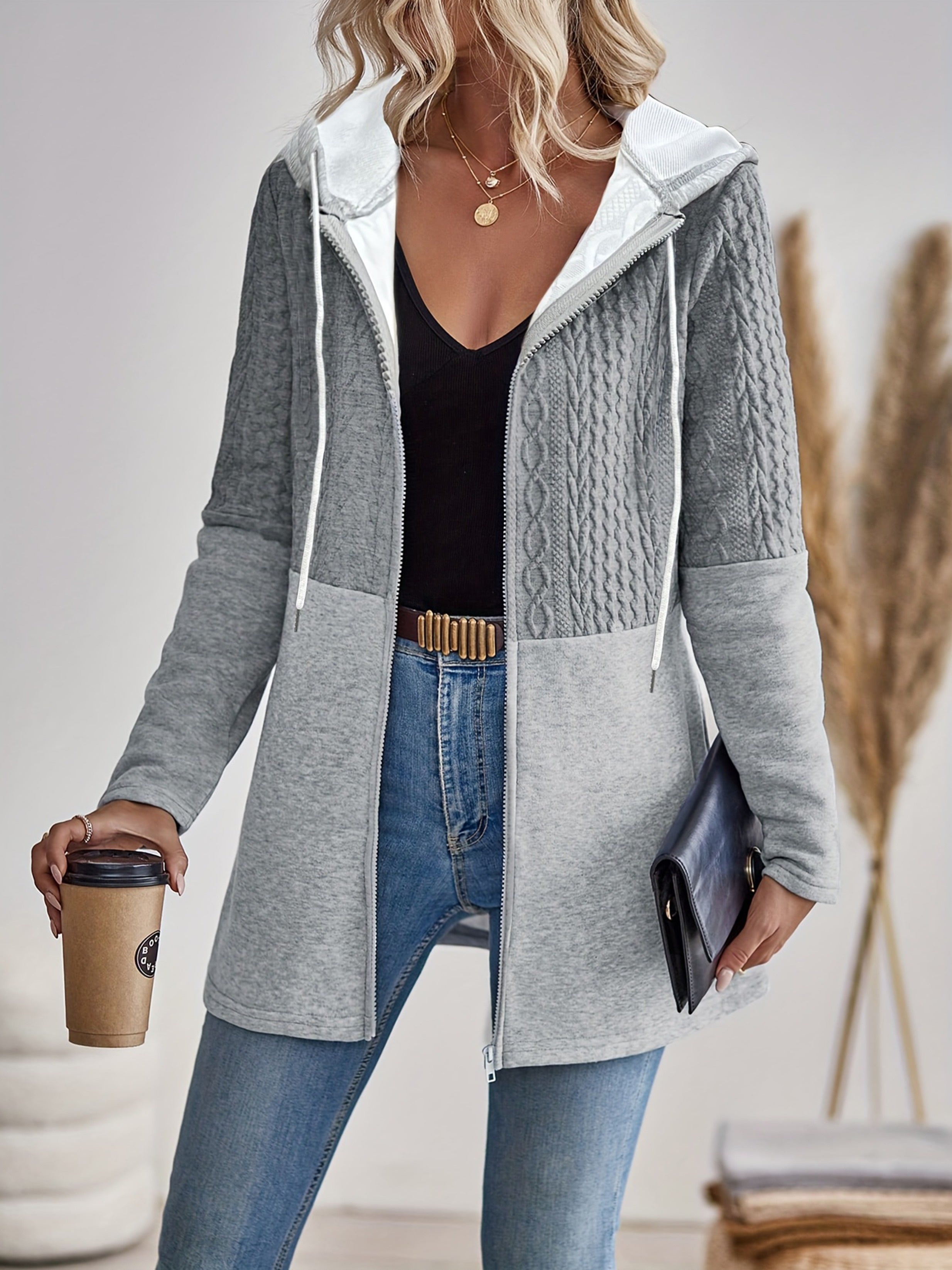 Nina | Relaxed Color Block Hoodie Jacket