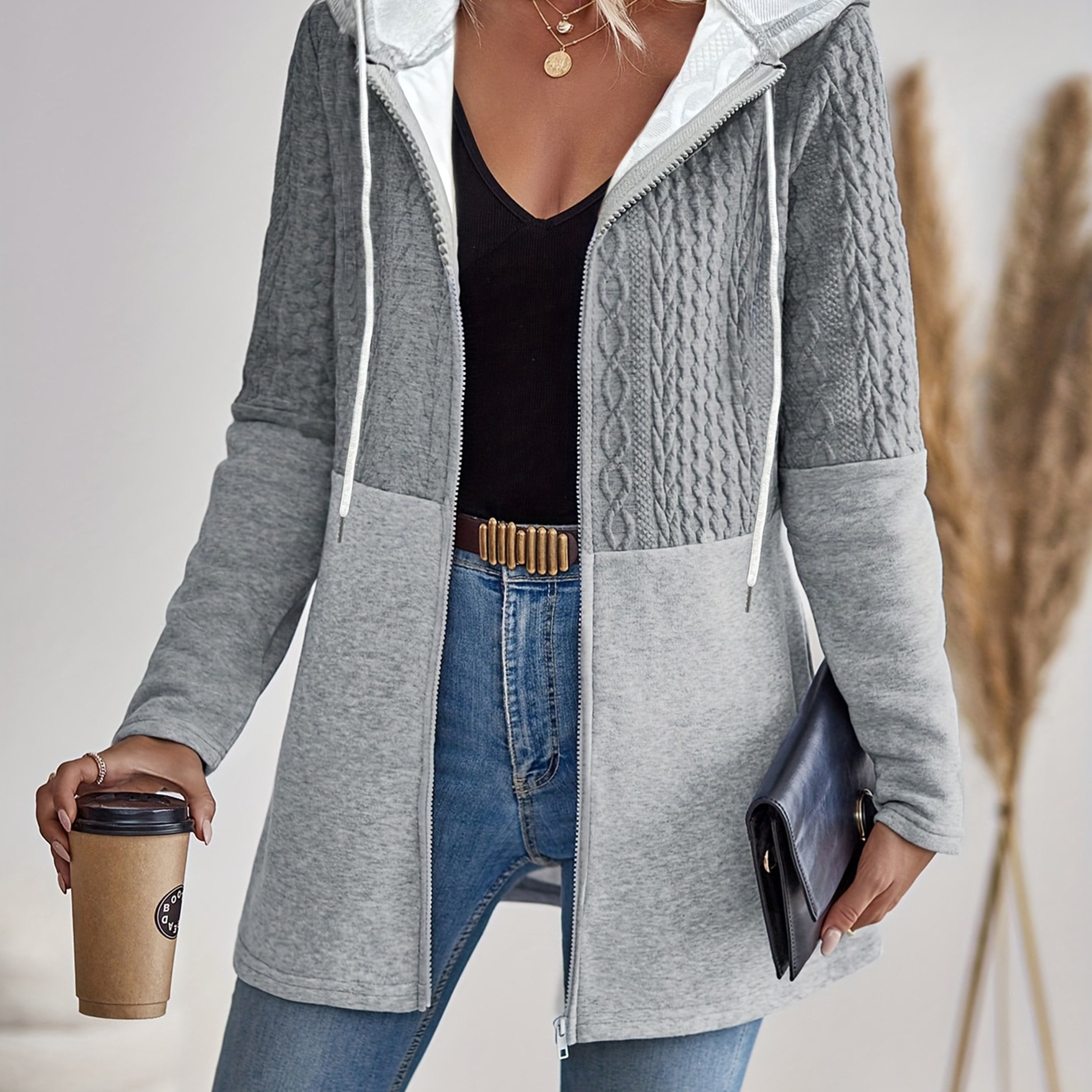 Nina | Relaxed Color Block Hoodie Jacket