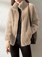 Nina | Cozy Teddy Jacket with Drawstring and Zip Closure