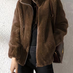 Nina | Cozy Teddy Jacket with Drawstring and Zip Closure