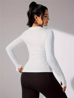 Nina | Solid Color Casual Sports Jacket with Long Sleeves and Full Zip