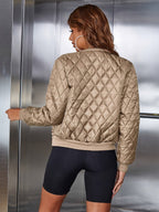 Nina | Solid Color Padded Bomber Jacket