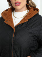 Nina | Plus Size Hooded Quilted Jacket with Plush Lining