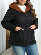 Nina | Plus Size Hooded Quilted Jacket with Plush Lining