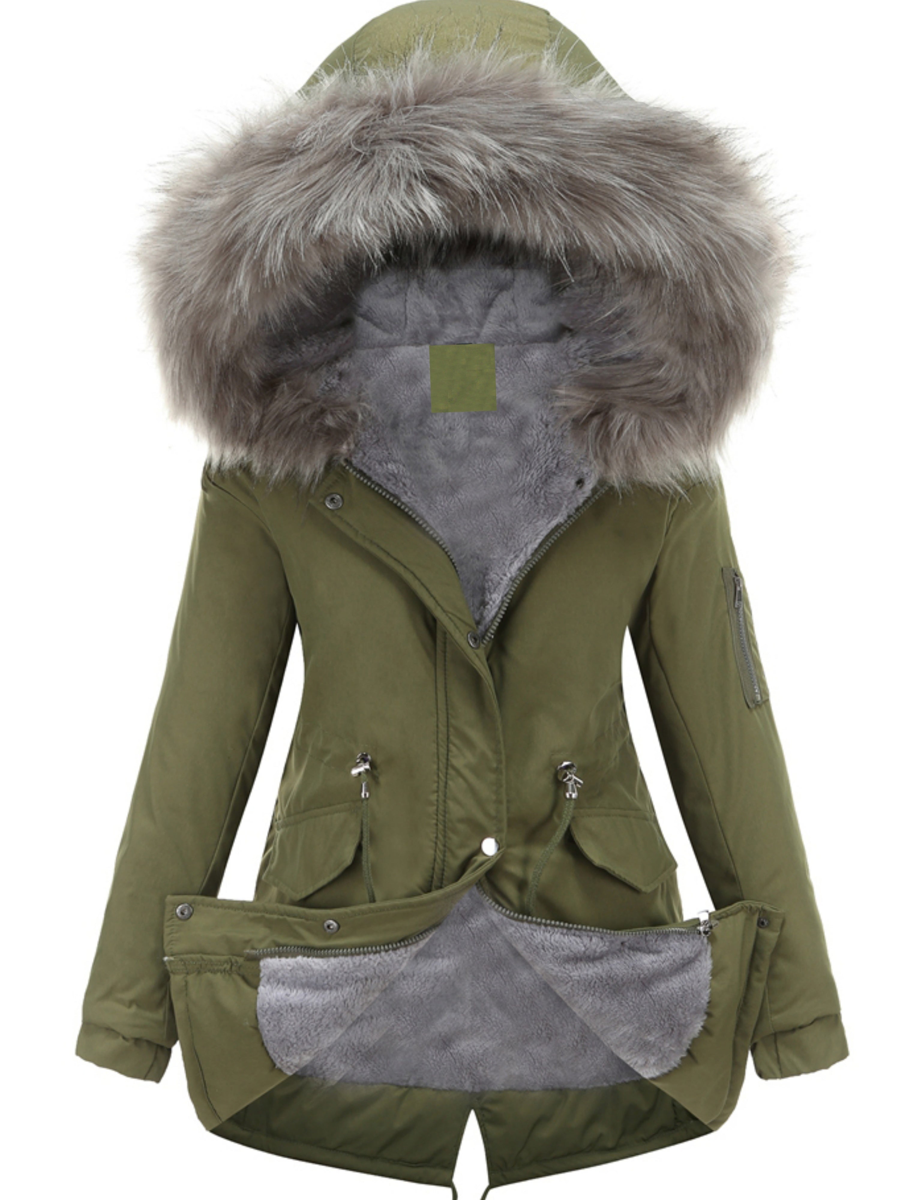 Nina | Cozy Zip-Up Fuzzy Hoodie Parka