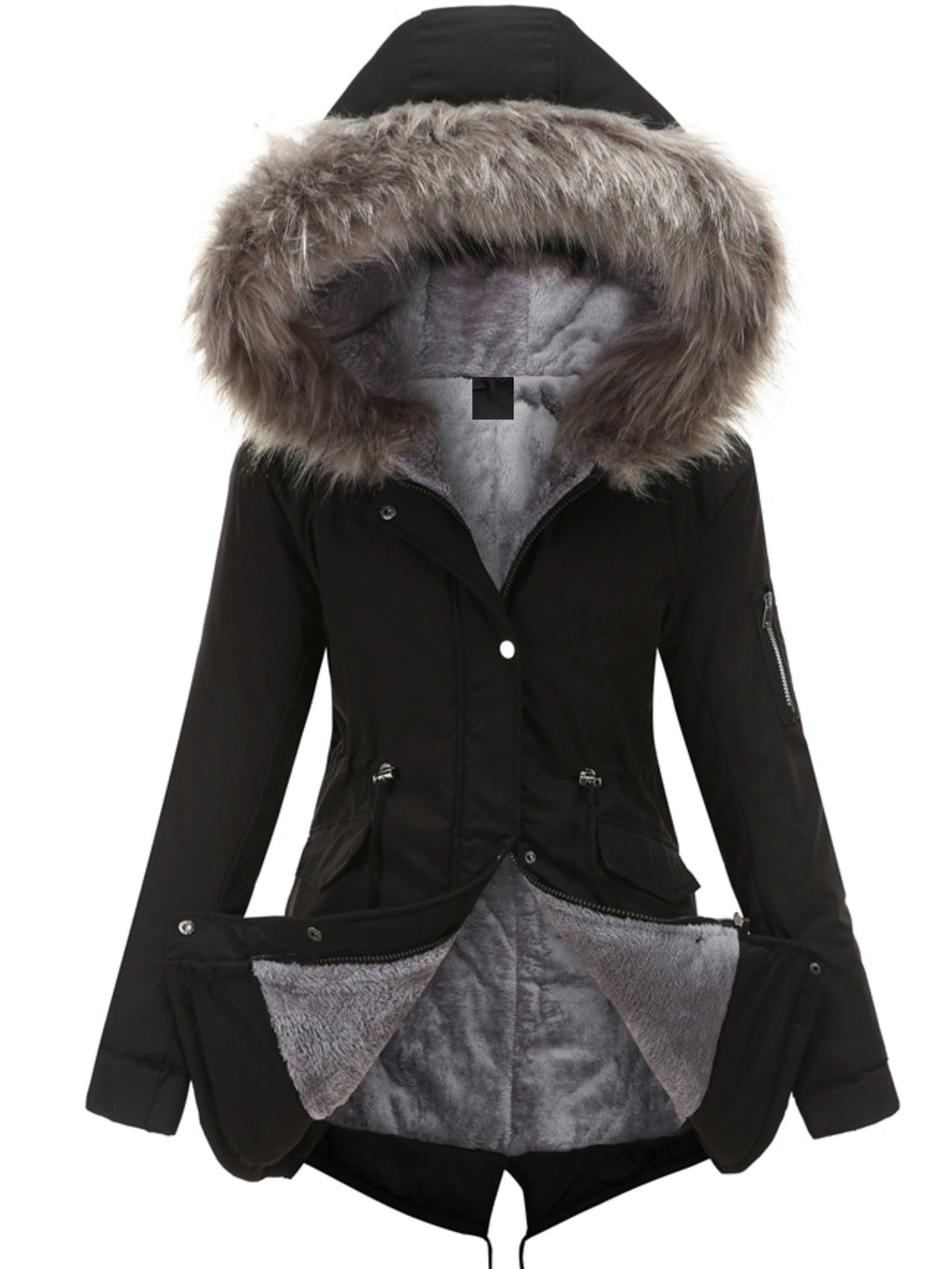 Nina | Cozy Zip-Up Fuzzy Hoodie Parka
