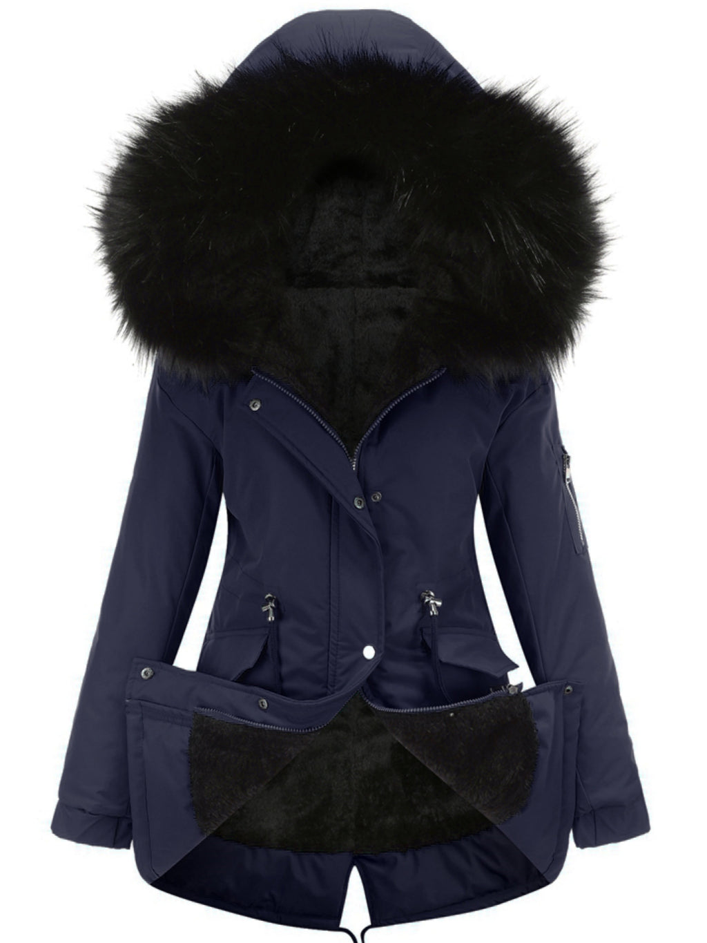 Nina | Cozy Zip-Up Fuzzy Hoodie Parka