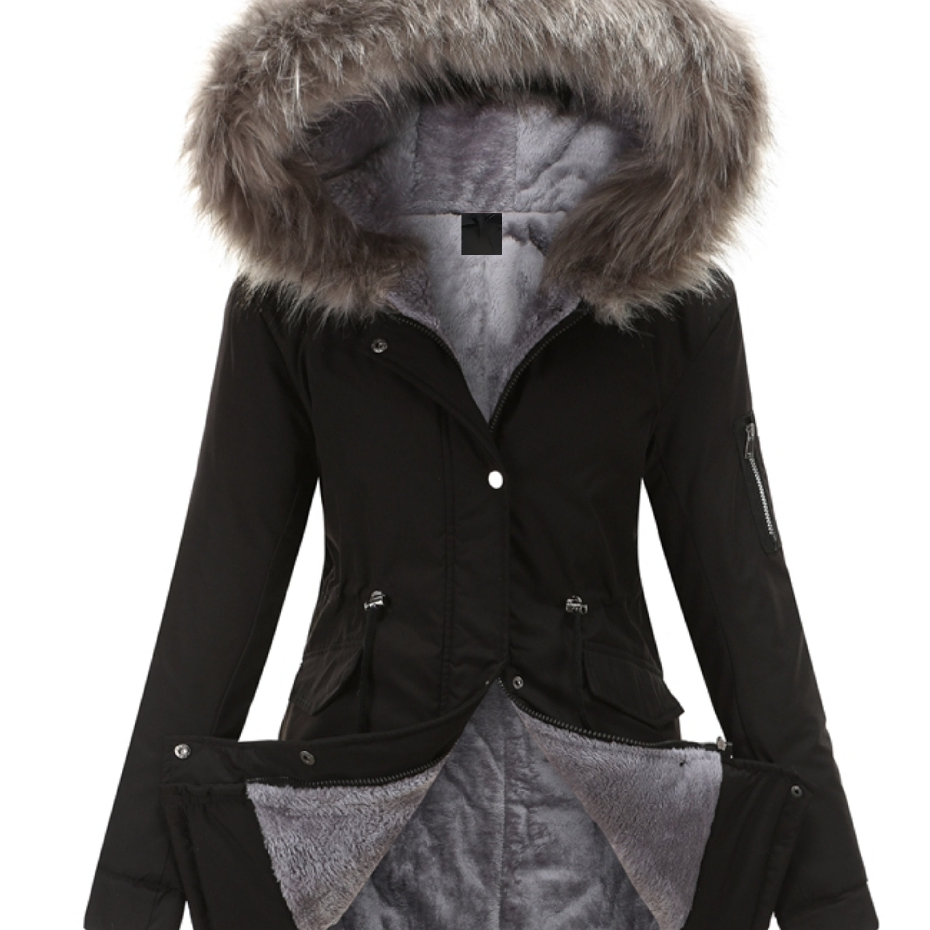 Nina | Cozy Zip-Up Fuzzy Hoodie Parka
