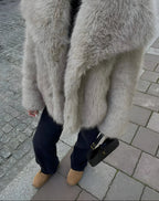 Noa | Cozy Light Beige Faux Fur Jacket