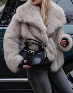 Noa | Cozy Light Beige Faux Fur Jacket