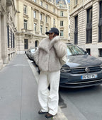 Noa | Cozy Light Beige Faux Fur Jacket