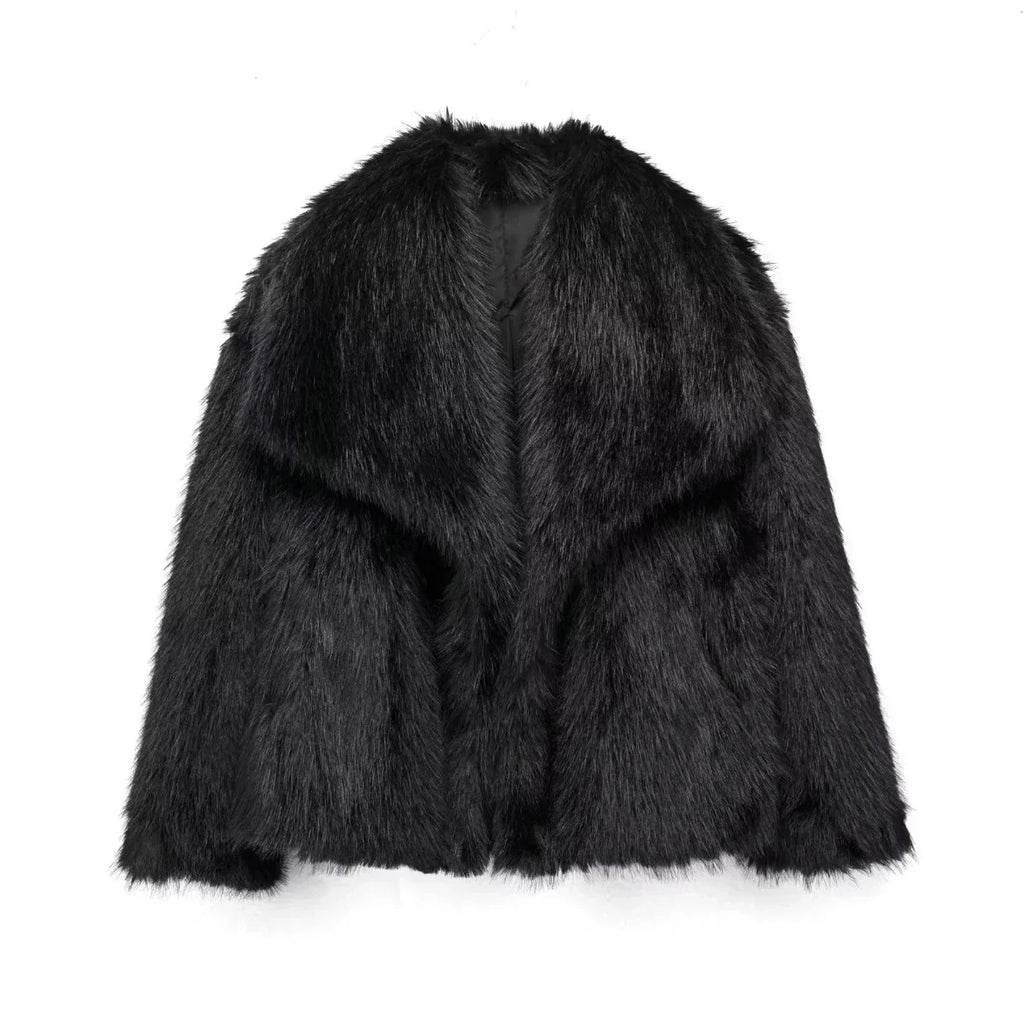 Noa | Cozy Light Beige Faux Fur Jacket