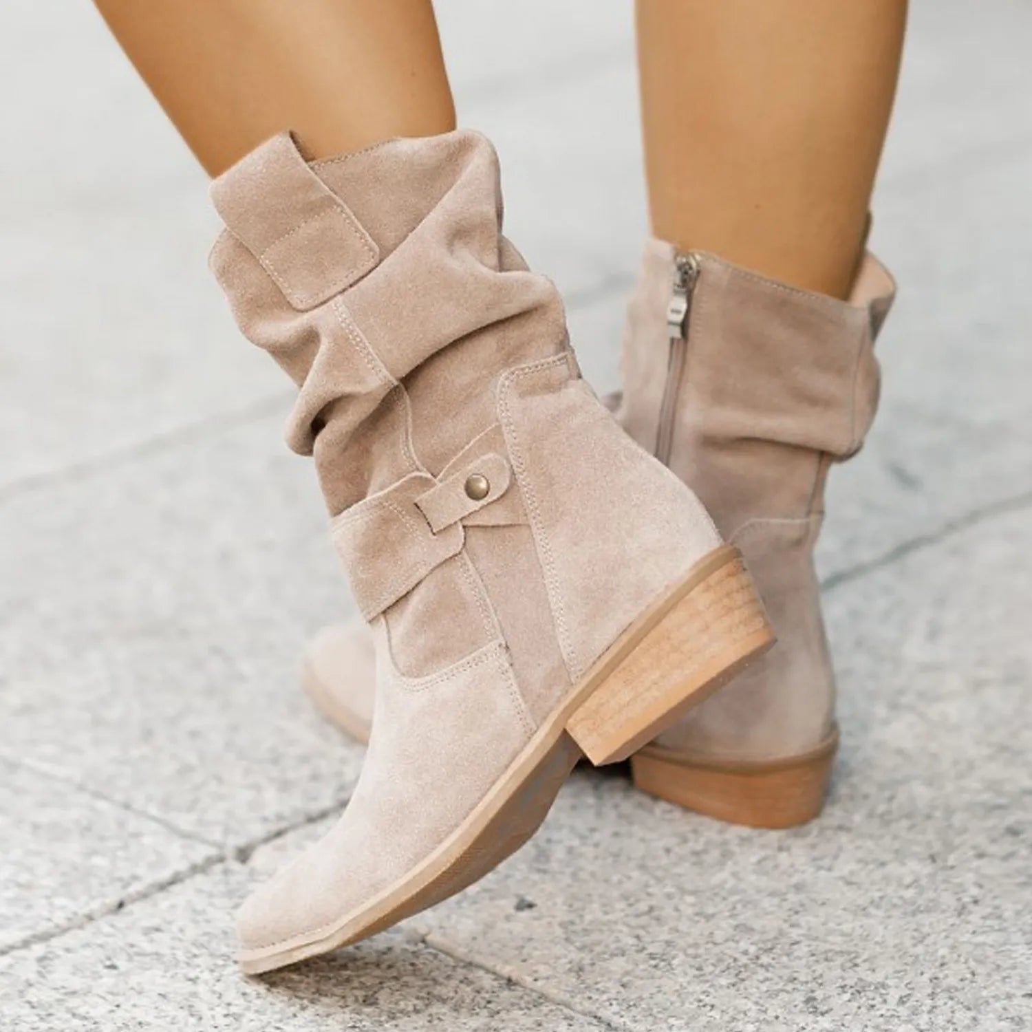 Ivana - Suede Ankle Booties