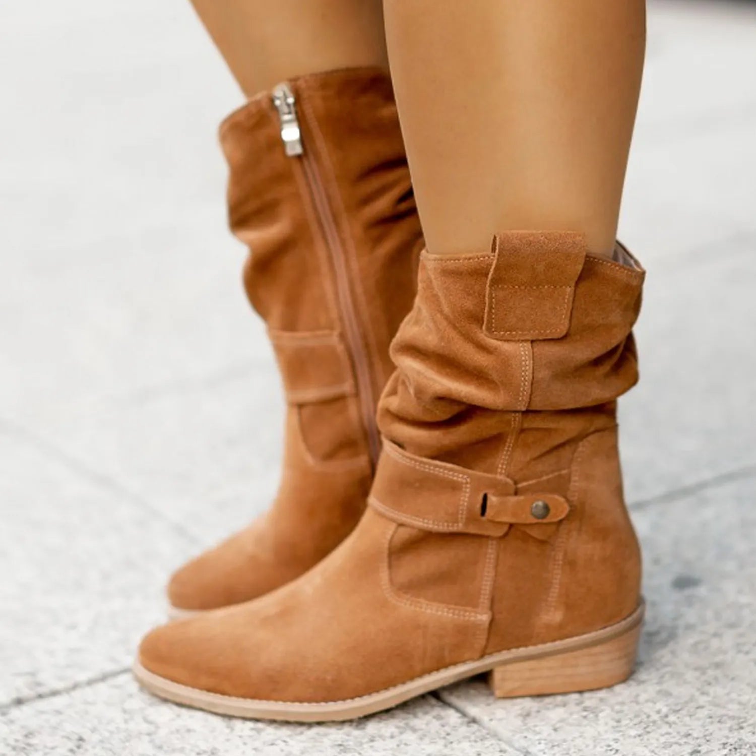 Ivana - Suede Ankle Booties