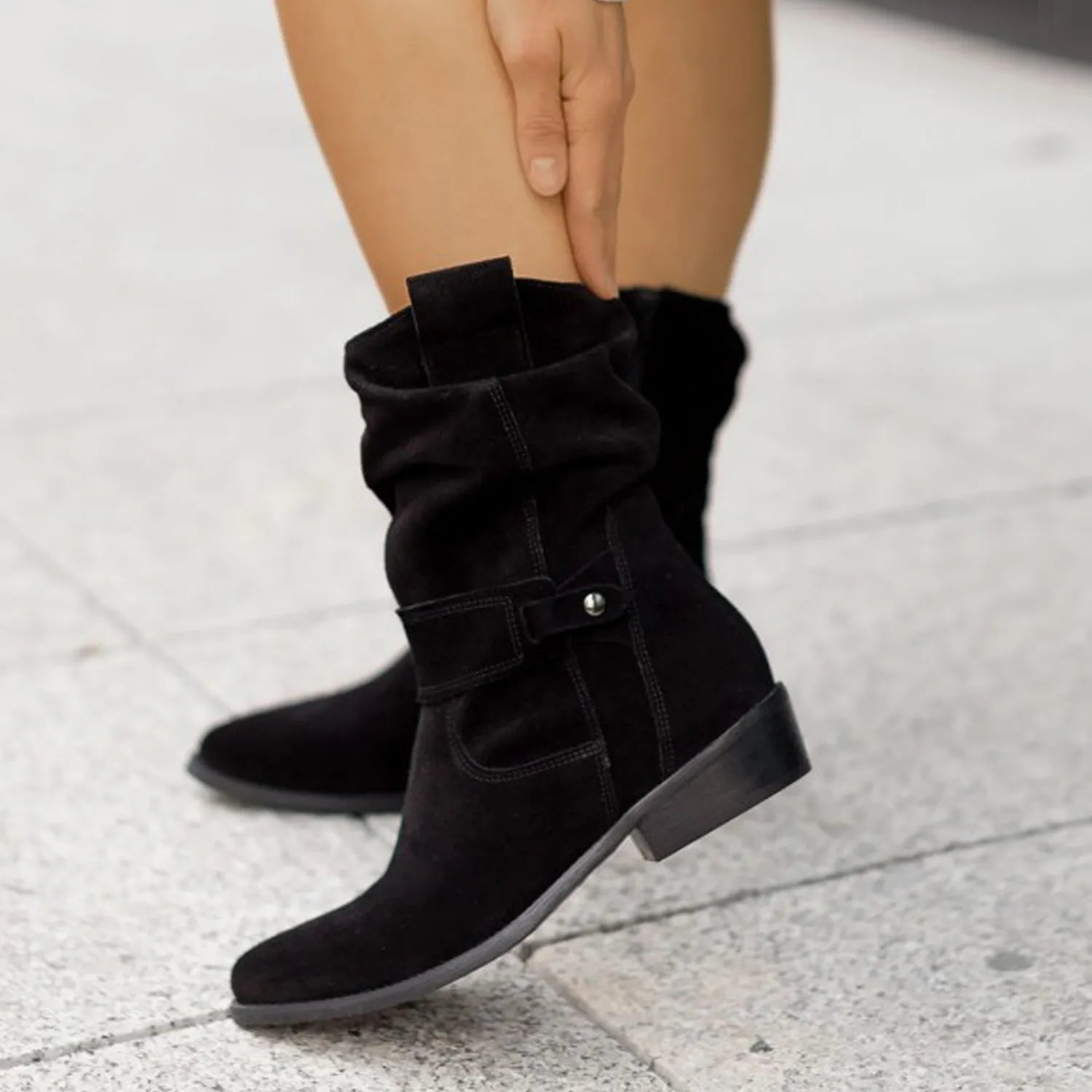 Ivana - Suede Ankle Booties