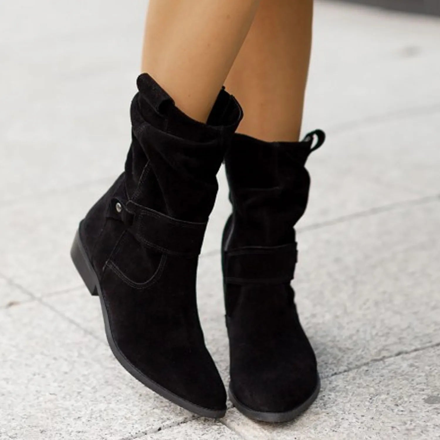 Ivana - Suede Ankle Booties