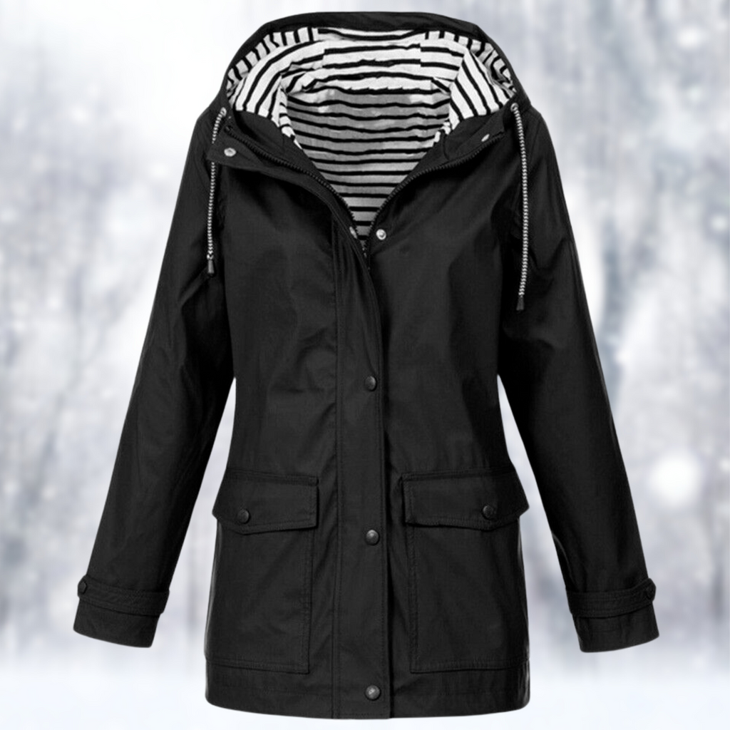 Waterproof Rain Jacket with Lined Hood