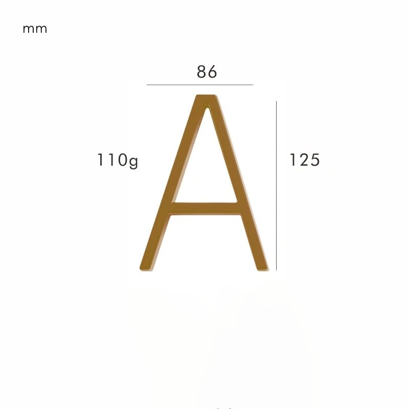 Satin Finish Brass House Numbers – Classic Elegance