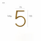 Satin Finish Brass House Numbers – Classic Elegance